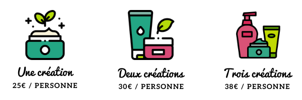 tarifs-ateliers-création-cosmetiques-naturels prix atelier création sur mesure